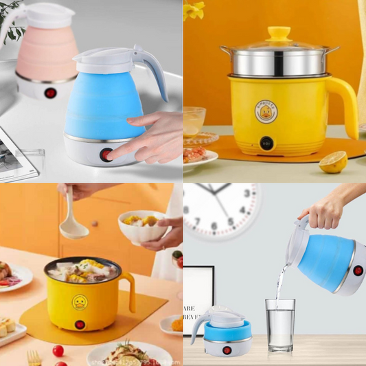 Pack Merveilleuse : Casserole Électrique Innovante et Bouilloire Électrique Pliable!